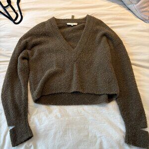 Tibi Cropped Green Sweater